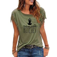 Load image into Gallery viewer, Namaste bitches Women tshirt Cotton Casual
