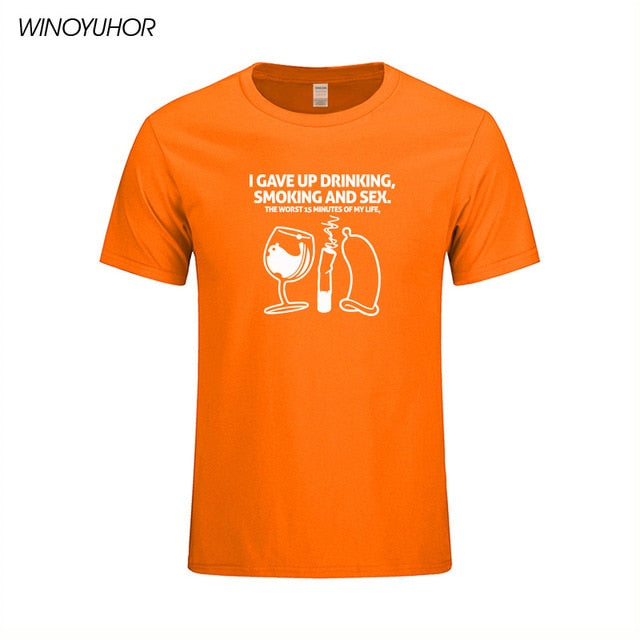 I Giving Up Drinking Smoking And Sex Funny Tshirt